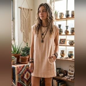 Aritzia Wilfred Striped Linen Tunic Size XXS